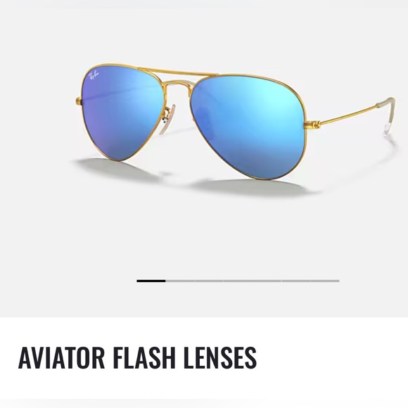 Ray-Ban Gold Frame Replacement Blue Lenses - Picture 1 of 4